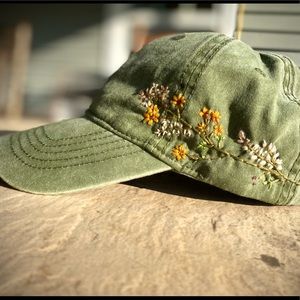 Embroidered Floral Hat